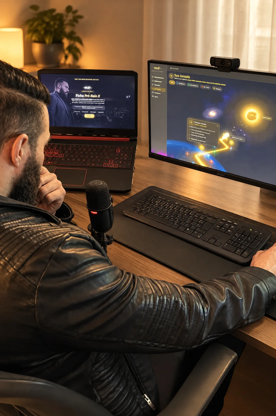 Aldo Bravo trabalhando em computadores